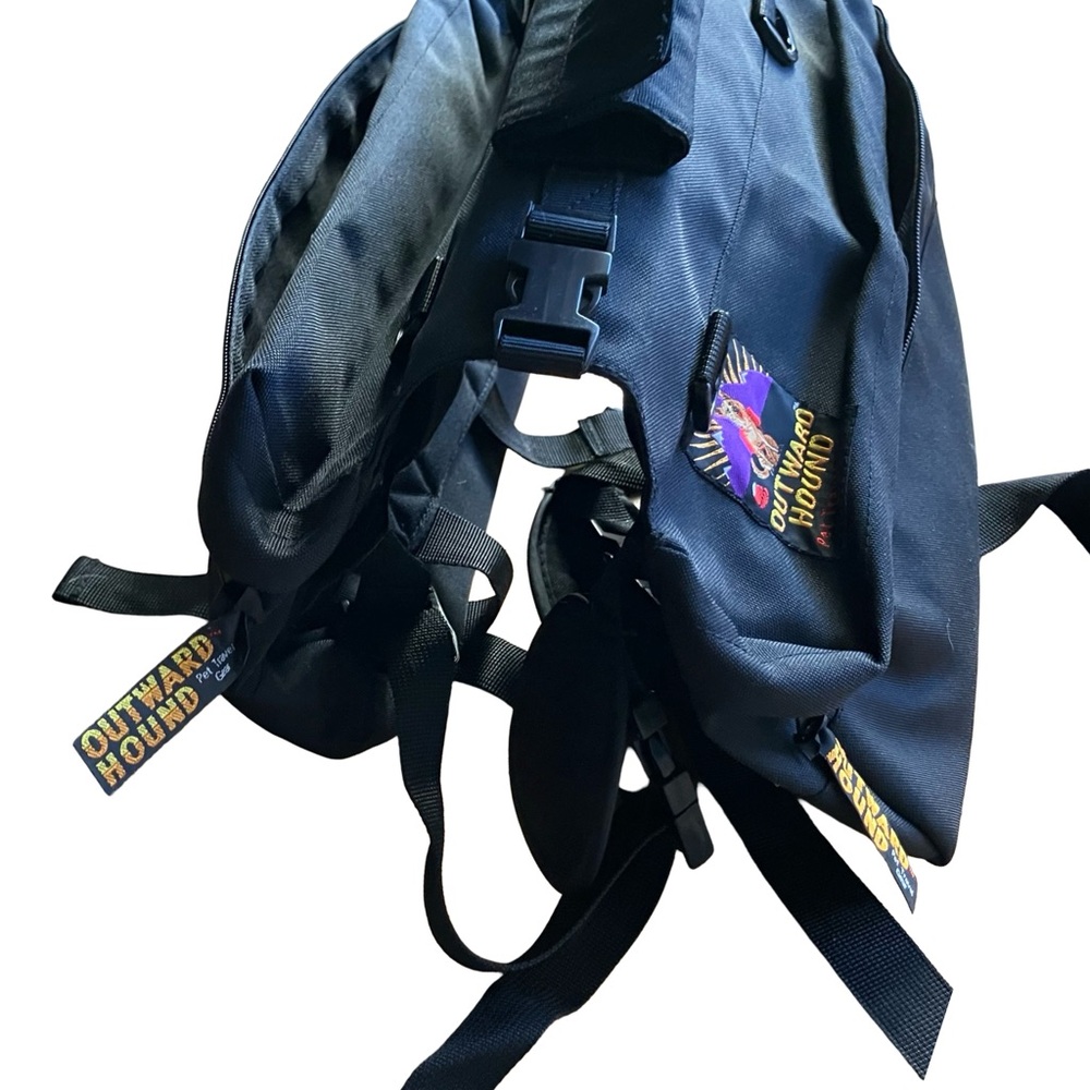 Outward Hound Dog Saddle Backpack Adjustable Black Medium Clip On Removable - Picture 3 of 13